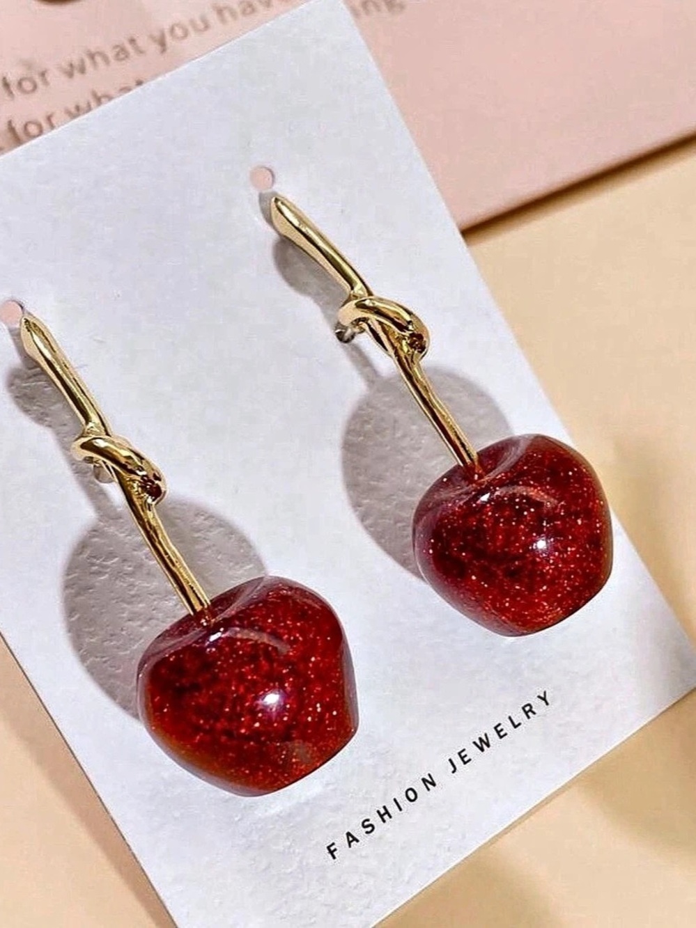 Red Cherry Drop Earrings NWT